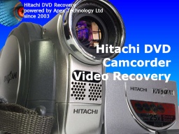 Hitachi mini DVD Camcorder disc error format recovery