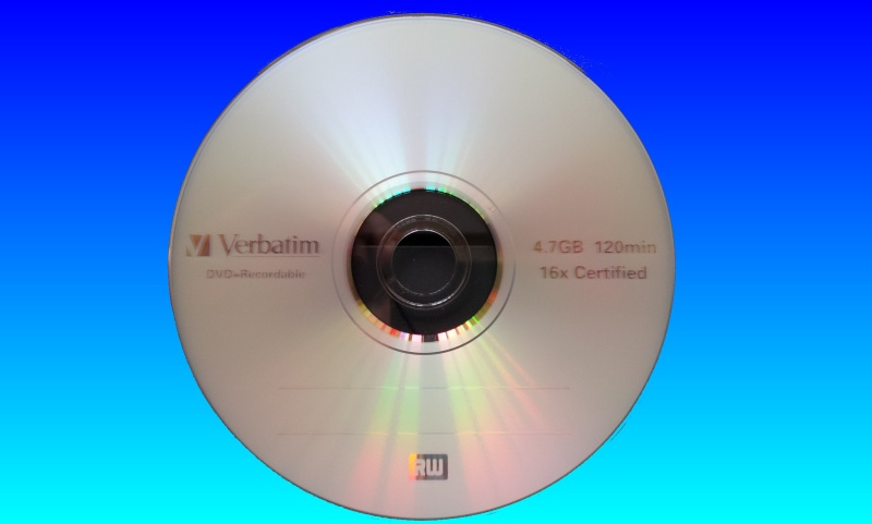 A 4.7GB full size dvd used in a Panasonic DMR-E50 DVD video recorder which needed recovery after an error message occurred.