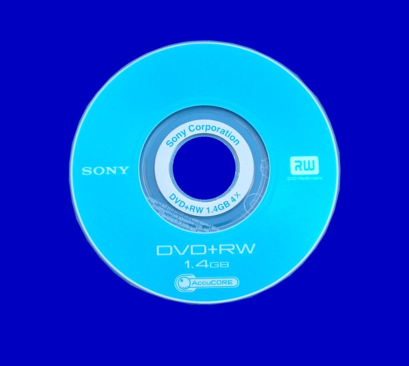 This Sony ReWritable DVD+RW was formatted and appeared empty in the camera.