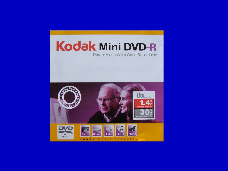 A Kodak mini DVD-R disk that was from a Sony Handycam DCR-DVD205. The disk failed to be finalized and showed C1302 error.