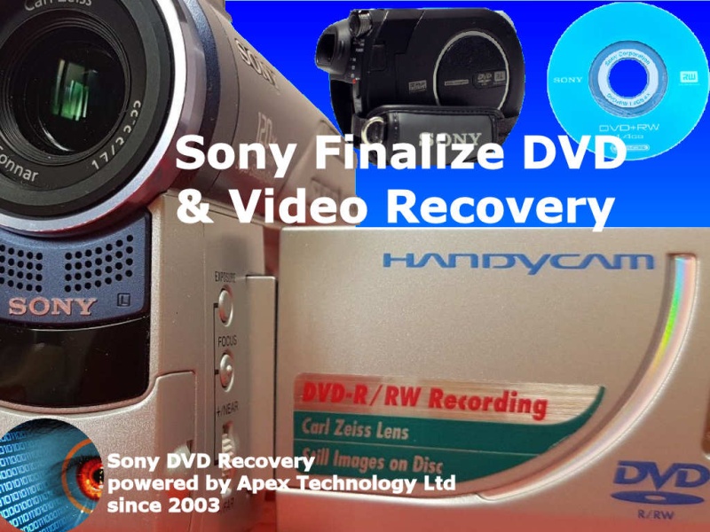 Sony DVD finalize recovery c 13 02 format error Rec Disable