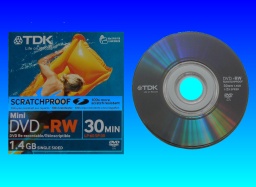 A TDK DVD-RW that lost all its previously recorded video after a message was displayed on the camcorder to repair disc and reset device.